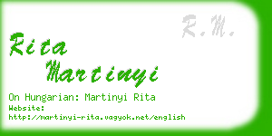 rita martinyi business card